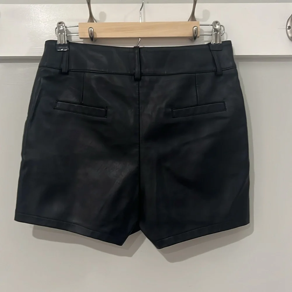 Faux Leather Mini Skort with Zipper Details